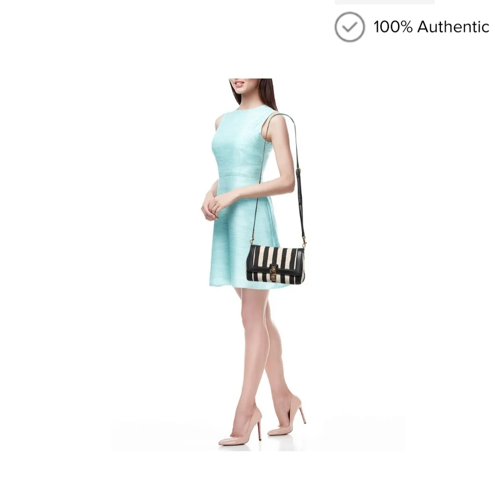 D&G Black and Cream Striped Shoulder Bag - Picture 14 of 14